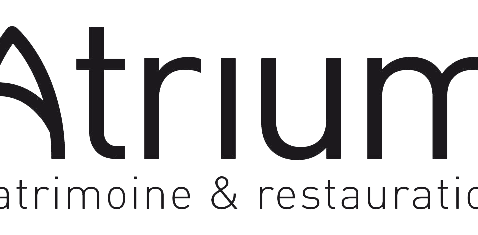 Logo Atrium patrimoine y restauración con fondo transparente